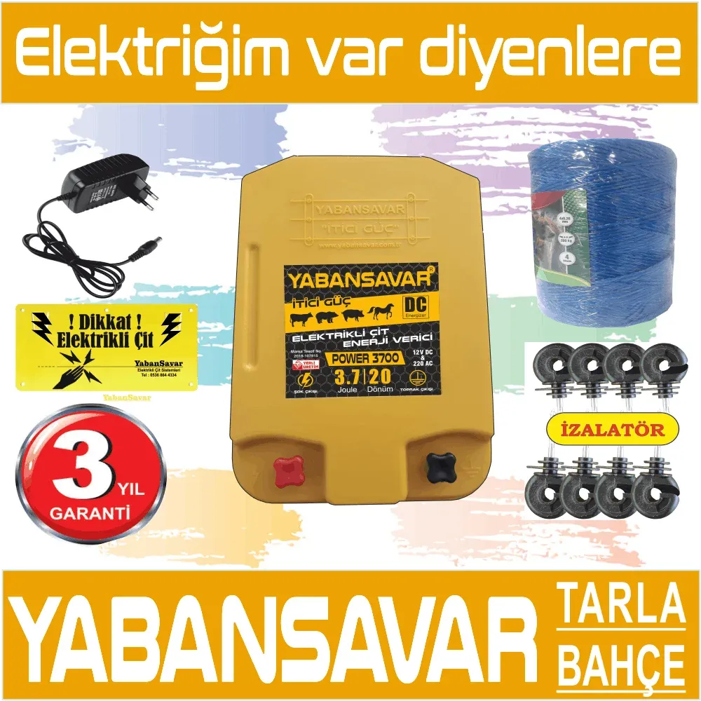Elektrikli%20çit%20YabanSavar%20Power%203700%20Tarla%20Bahçe