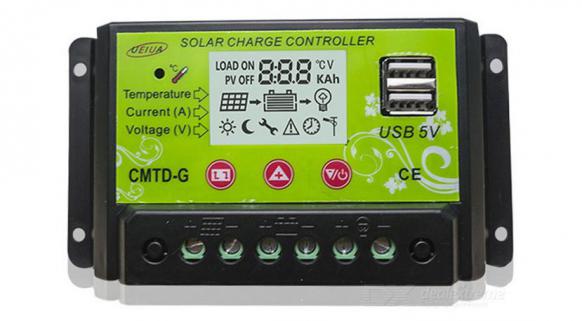 Güneş Paneli Akü Şarj Kontrol Cihazı,12-24 V 10 A yeşil