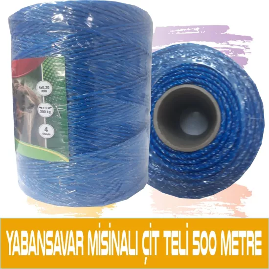 Elektrikli Çit Teli, 500 mt, 12 Kat Misina Üzeri 2 Kat Çelik İletkenli