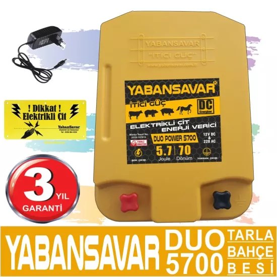 Yabansavar DUO Power 5700, Elektrikli Çit Sistemi, Ayı Domuz Kovucu.
